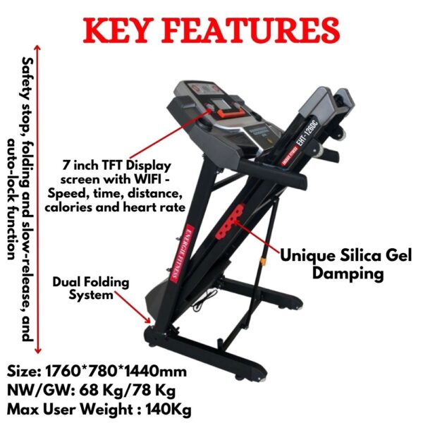 Luxury Home Use Treadmill EHT-126DC - Image 2