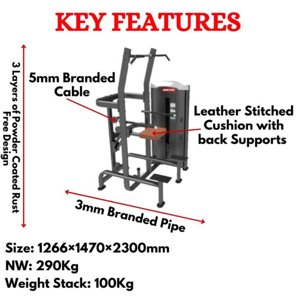 Premium Weight Assisted Chin Dip Machine EMT-008 - Image 2