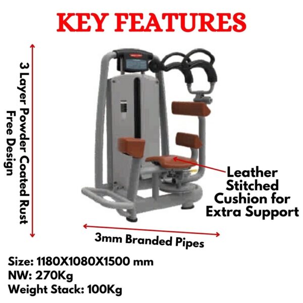 Rotary Torso Gym Machine in India- ER-50 - Image 2
